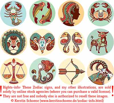 Zodiac, sign, collection, set, vector, commercial,